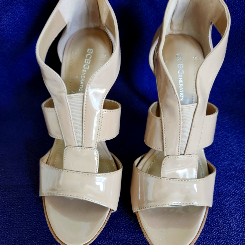 BCBGeneration Tan Strappy Stiletto Pump 6